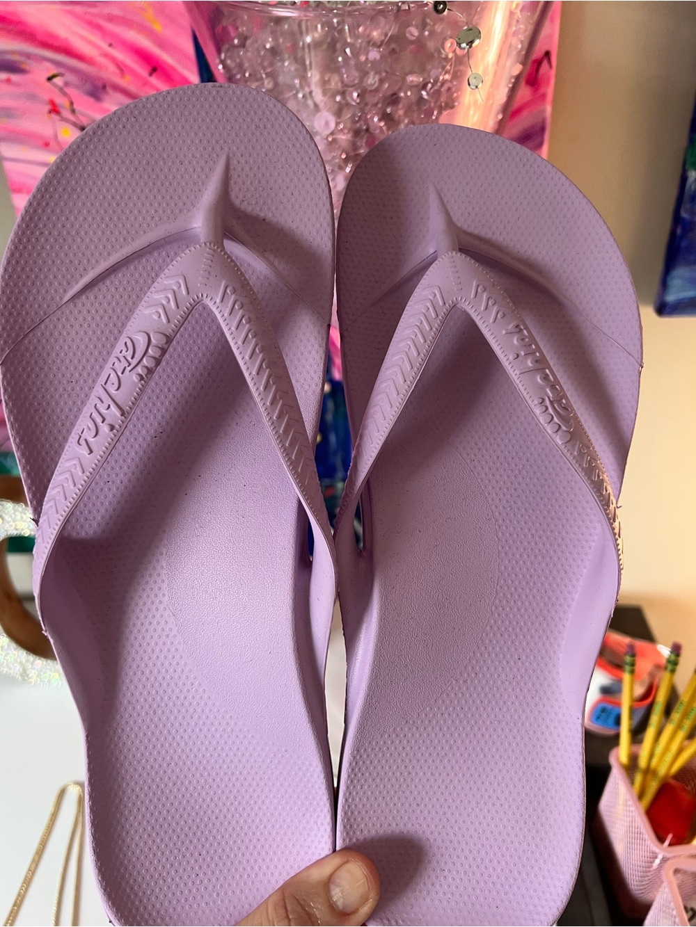 Archie’s Lilac Arch Support Flip Flops